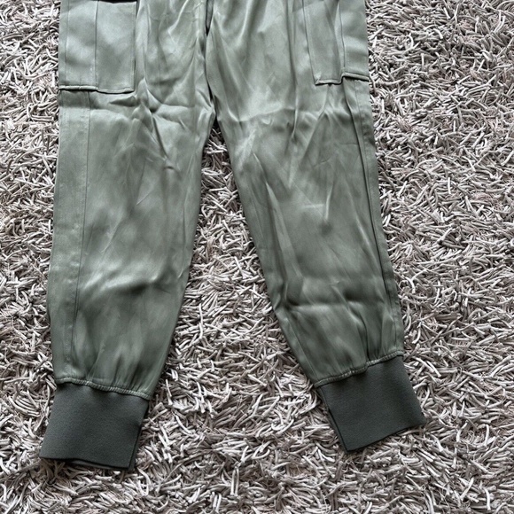 3.1 PHILLIP LIM Satin Foldover Waist Joggers Sage Sz 6 US❤️ - Picture 6 of 10